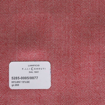 5285-0005/0077 Cerruti Lanificio - Vải Suit 100% Wool - Đỏ Trơn